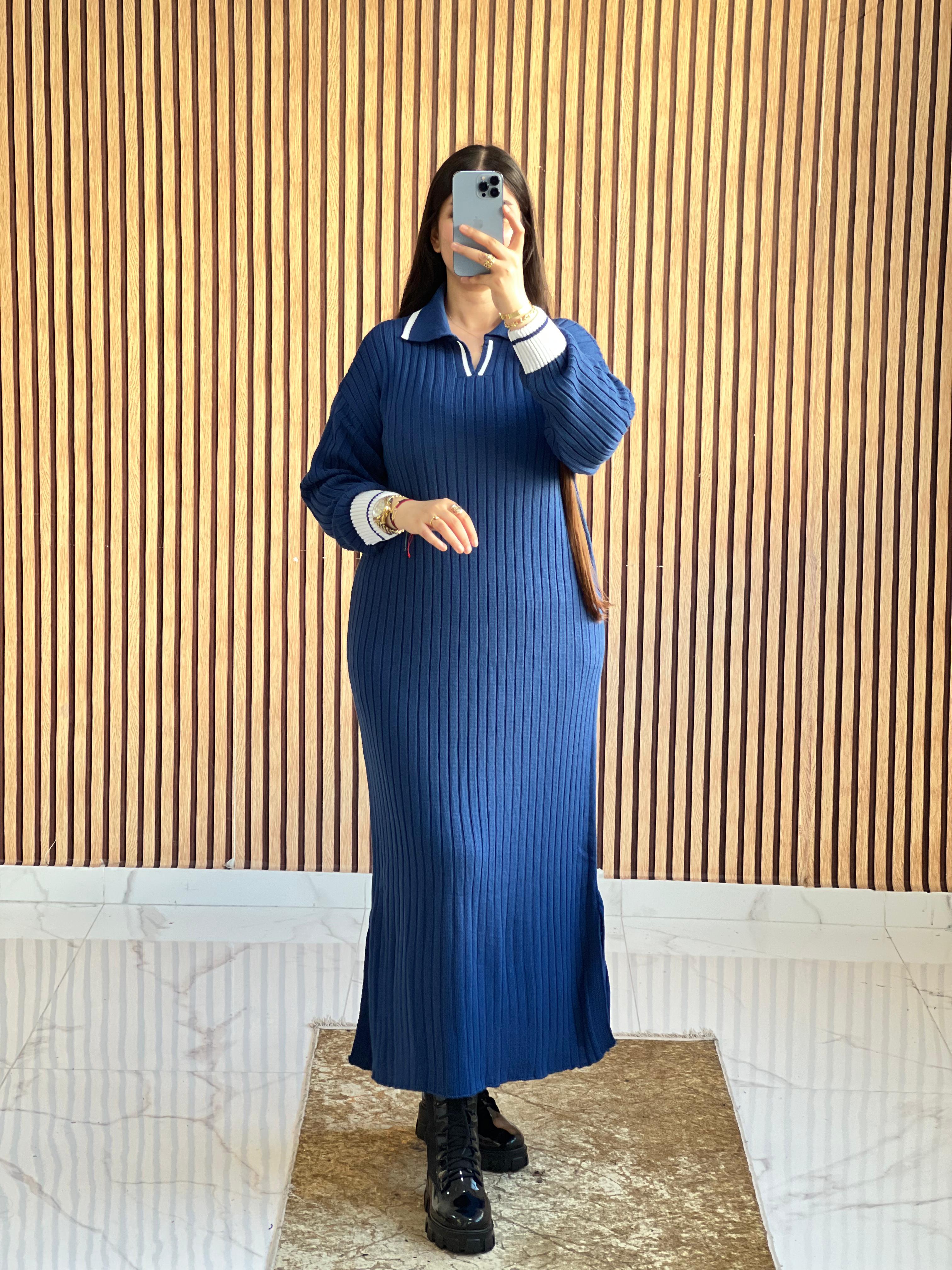 Robe col polo Tissue maille douce