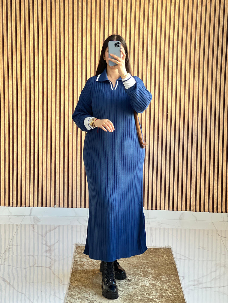 Robe col polo Tissue maille douce