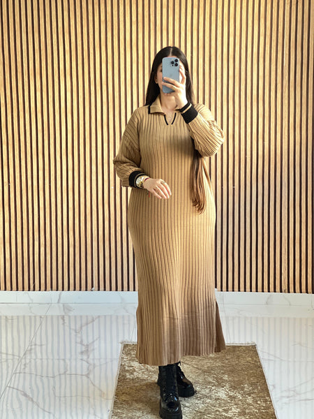 Robe col polo Tissue maille douce