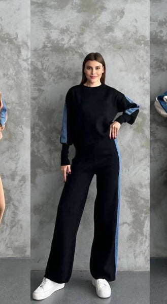 Ensemble duo détaillé de jeans