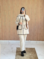 Ensemble Cardigan avec Poches 2pcs avec chale