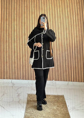 Ensemble Cardigan avec Poches 2pcs avec chale
