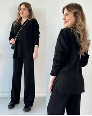Ensemble Pantalon et pull avec col en laine