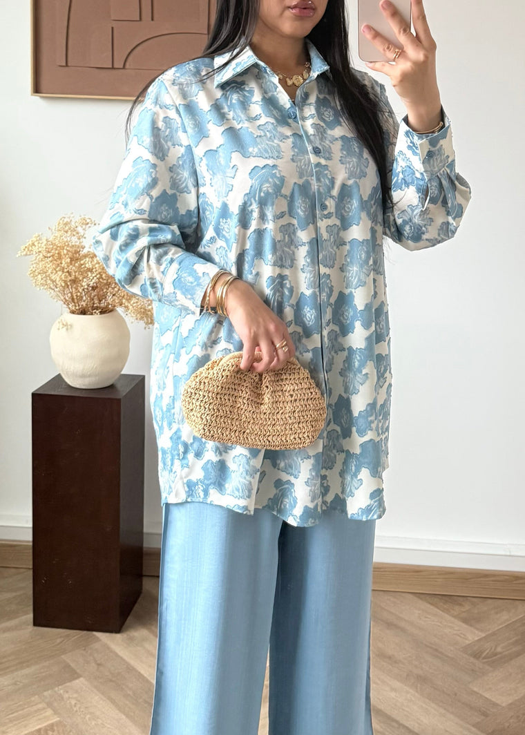 Ensemble chemise et pantalon à motifs