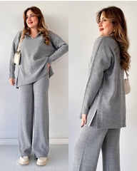 Ensemble Pantalon et pull avec col en laine